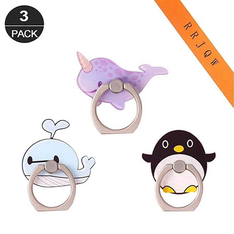 Ring Holder StandWhale Ring Stand Holder 360 Rotation Finger Ring Grip Stand Cute Grip for CellphonesSmartphones and TabletsWhaleNarwhalPenguin