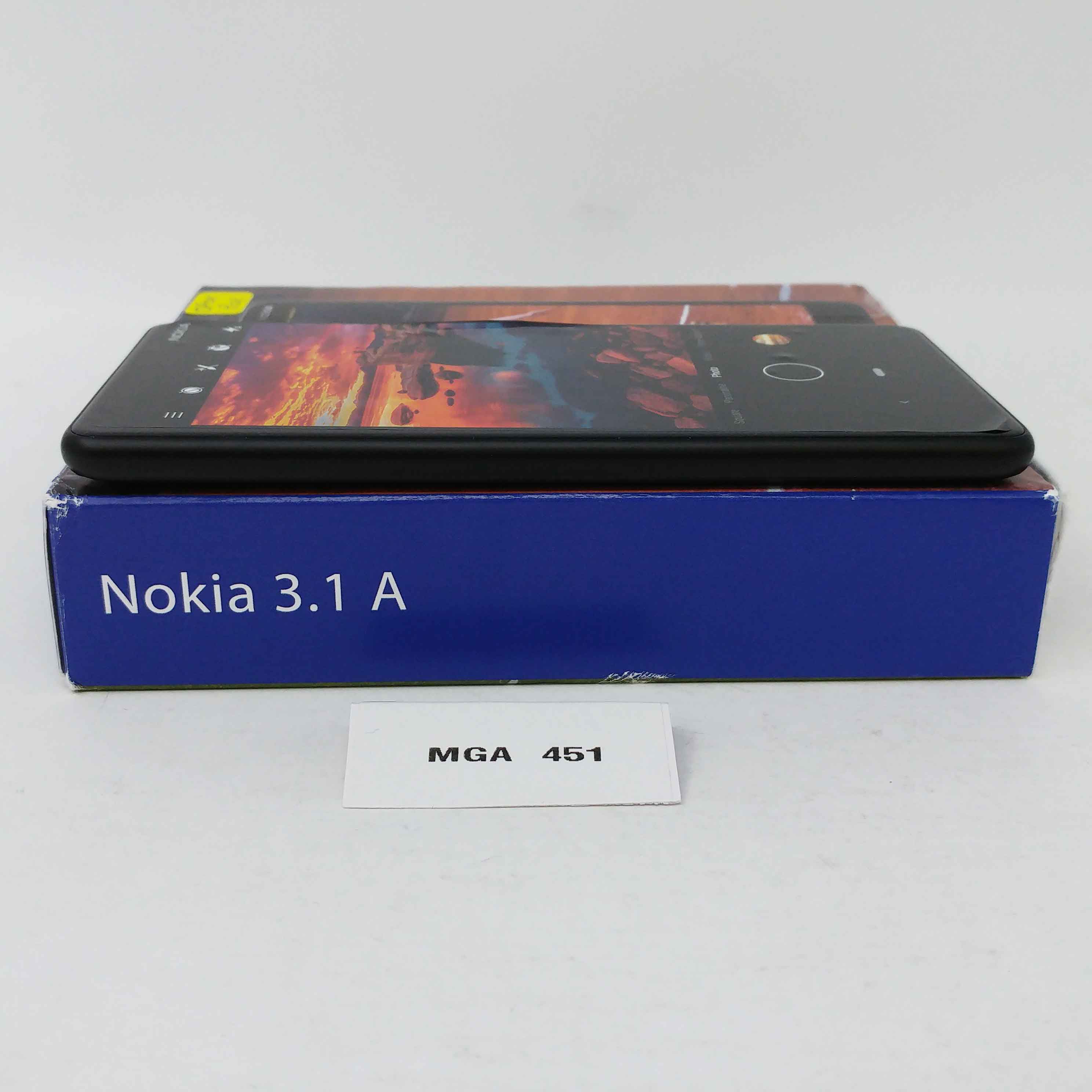 OB Nokia 3.1 A 32GB TA-1140 ATT  5.45 in IPS LCD Display 2GB RAM 8MP Camera Android One Smartphone - Black/Chrome