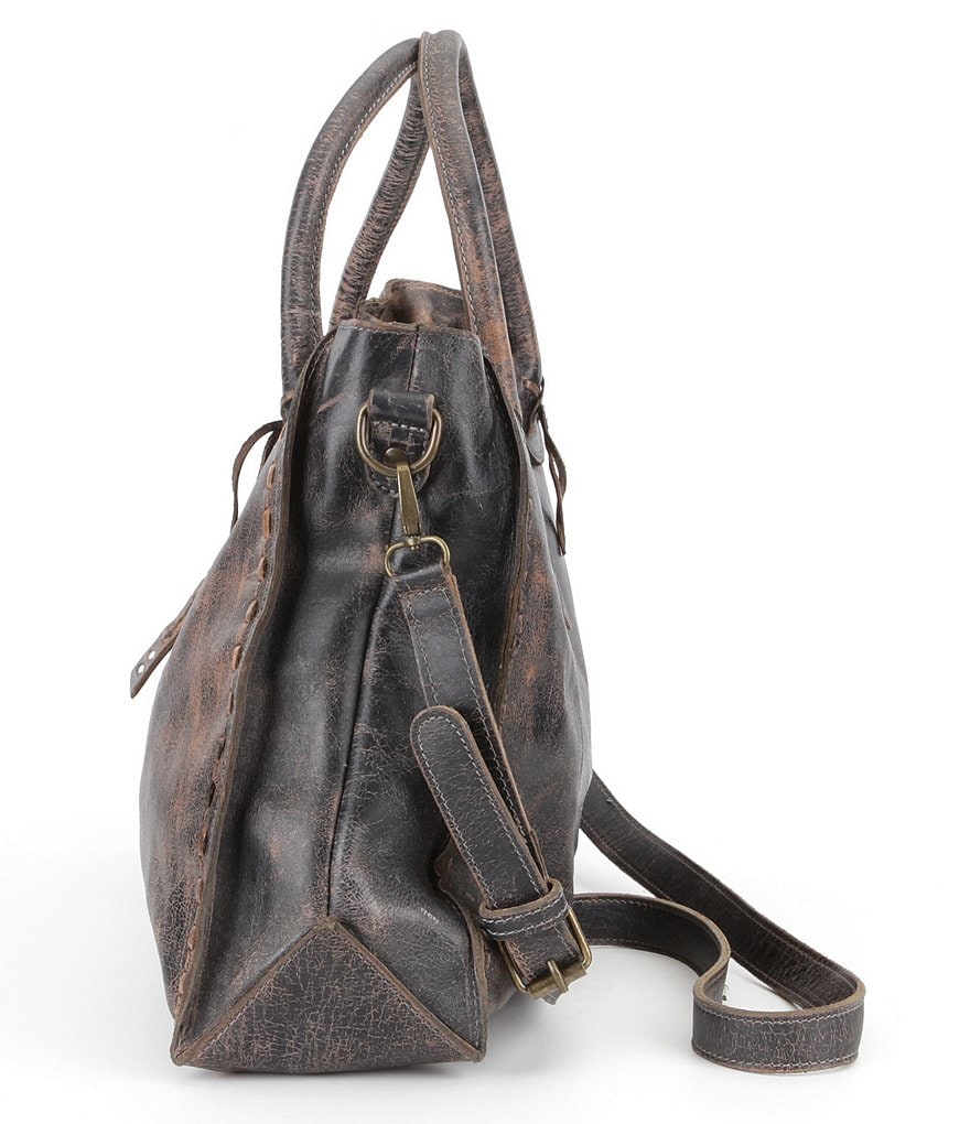 Bed Stu Rockaway Stitch-Detail Distressed Satchel Bag