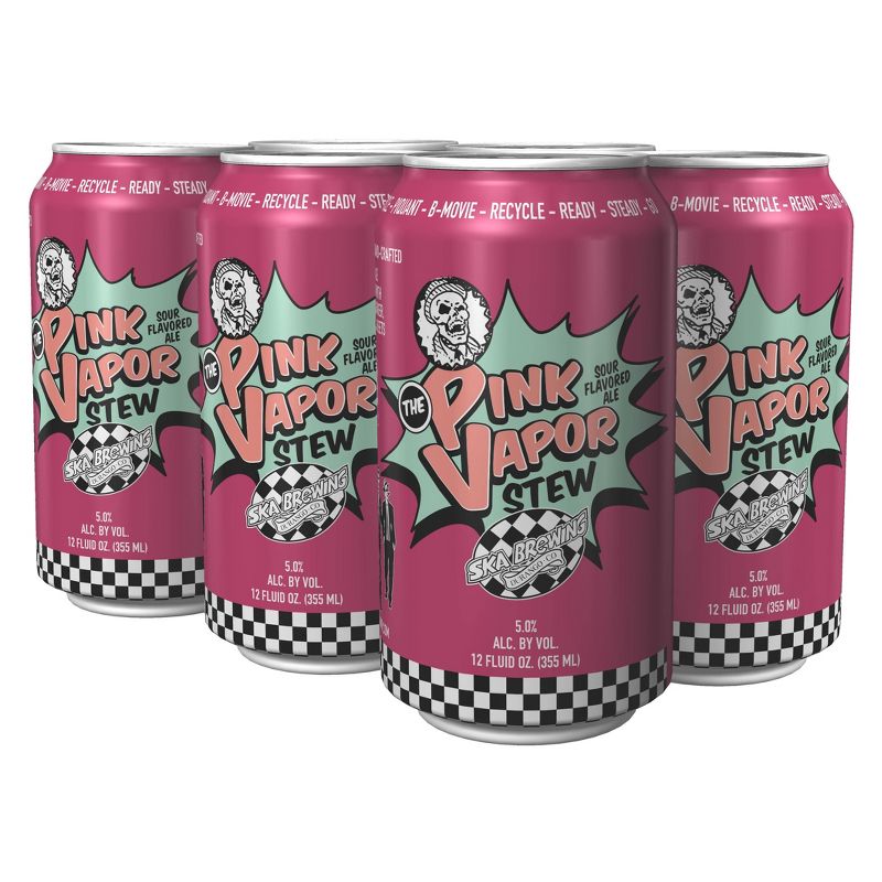 Ska The Pink Vapor Stew Sour Flavored Ale Beer - 6pk/12 fl oz Cans