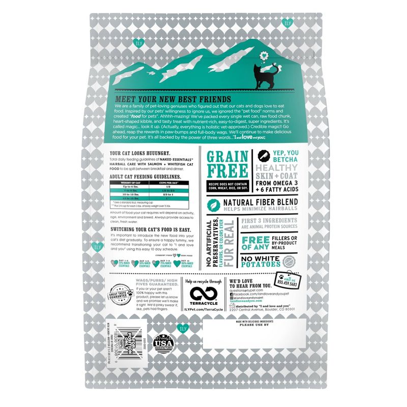 I and Love and You Naked Essentials Hairball Control with Salmon & Whitefish Adult Premium Dry Cat Food - 3.4