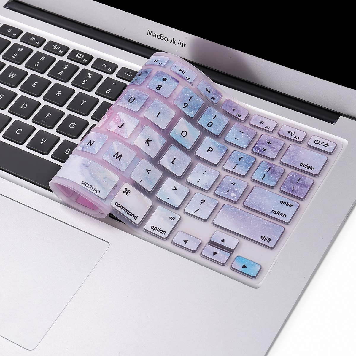 MOSISO Pattern Keyboard Cover Compatible with MacBook Pro 13/15 inch(with/Without Retina Display,2015 or Older Version),Older MacBook Air 13 inch (A1466/A1369,Release 2010-2017), Galaxy Marble