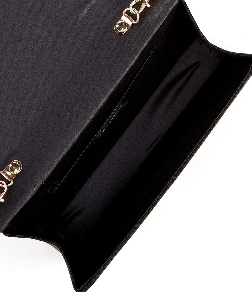 Kate Landry Satin Diagonal Pleat Flap Clutch