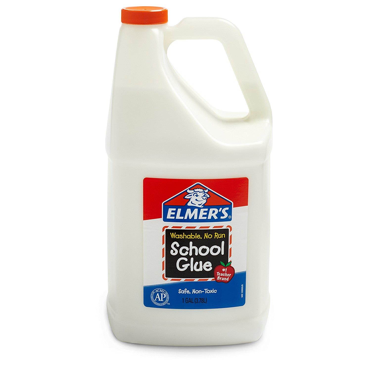 Elmer's Liquid School Glue, Great For Making Slime, White, Washable, 1 Gallon, 2 Count