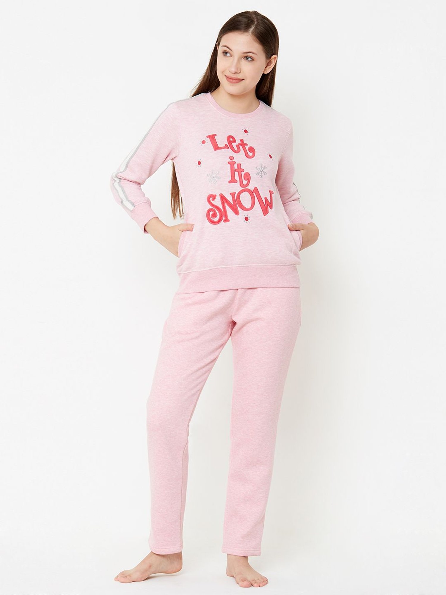 Sweet Dreams Pink Mel Embroidered Tracksuit