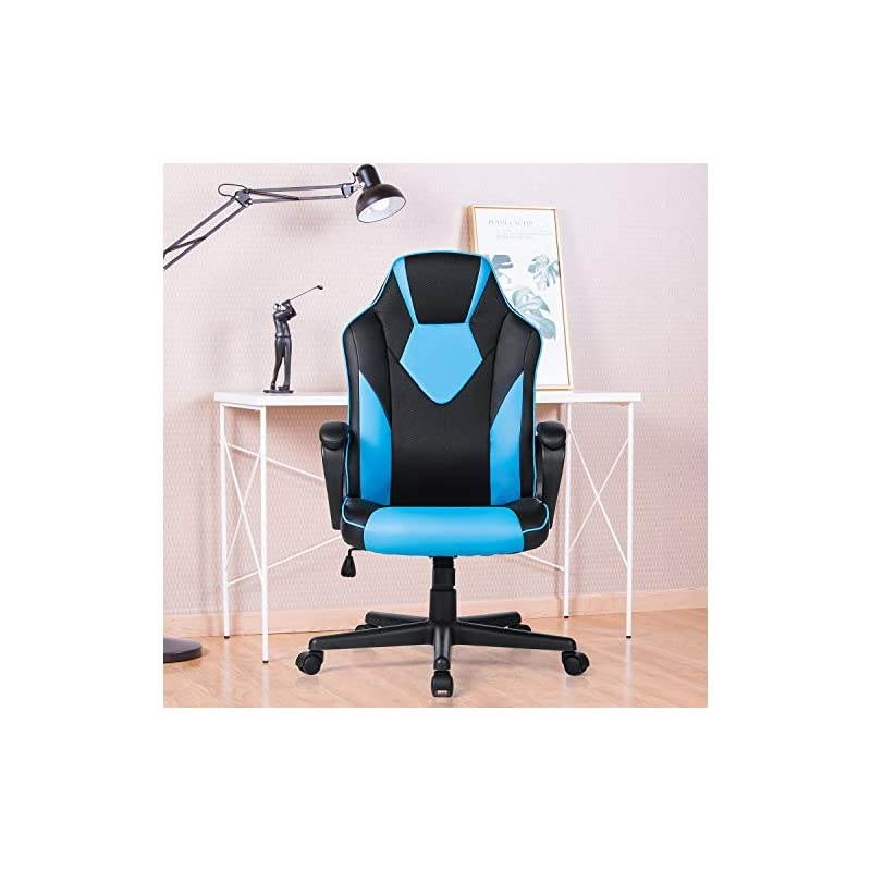 Office Chair - Modern High-Back Desk Chair - Reclining Computer Chair with Lumbar Support - Adjustable Seat Cushion & Headrest- Breathable Mesh Back (B-Black)