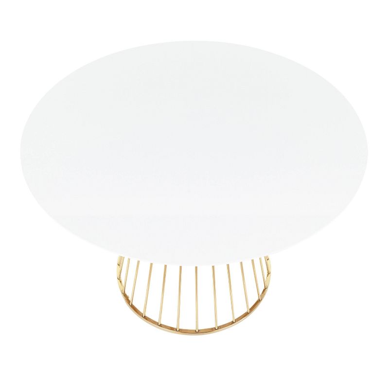 Canary Contemporary/Glam Dining Table Gold/White - LumiSource