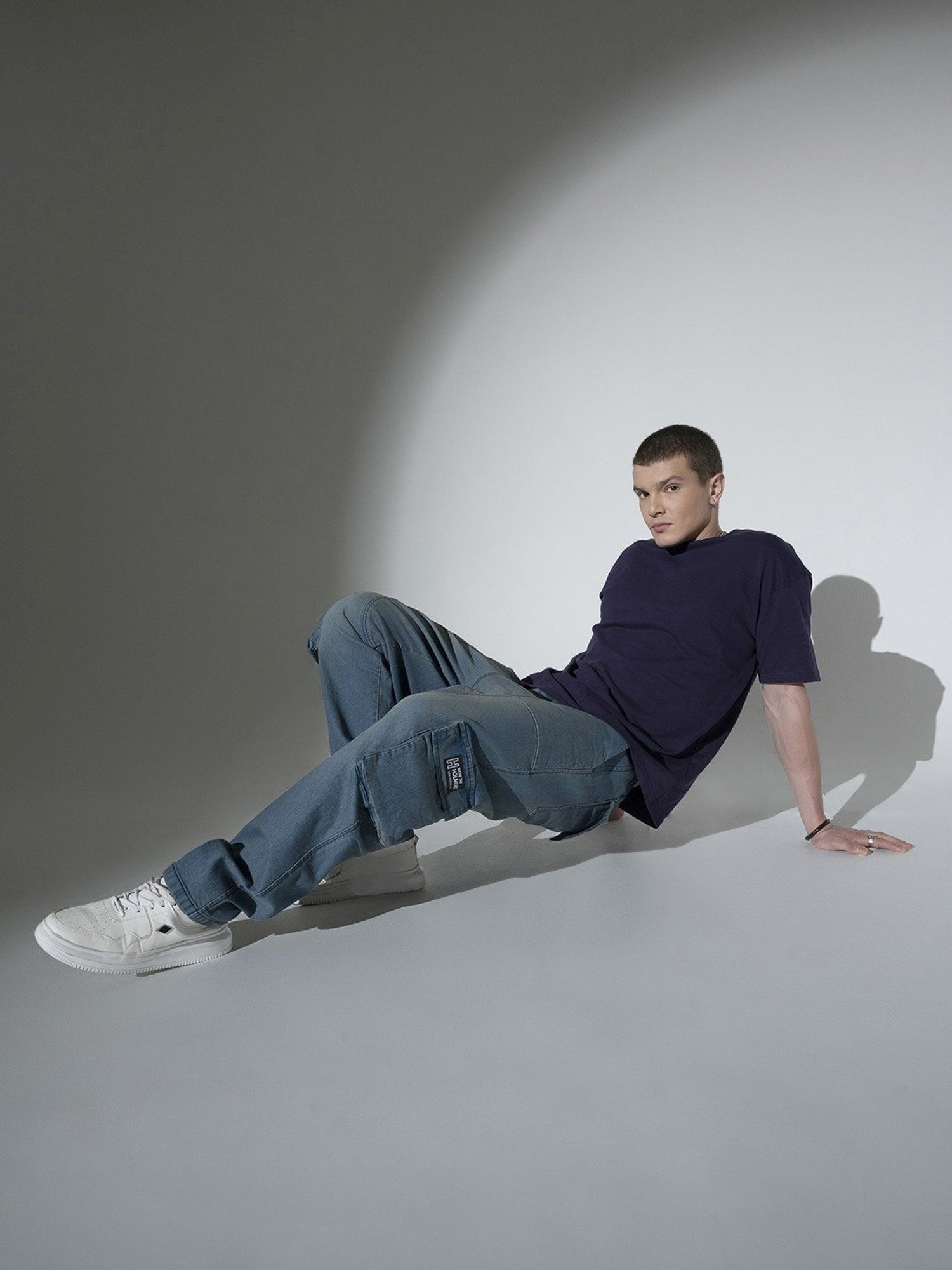 Hubberholme Blue Relaxed Fit Cargo Jeans