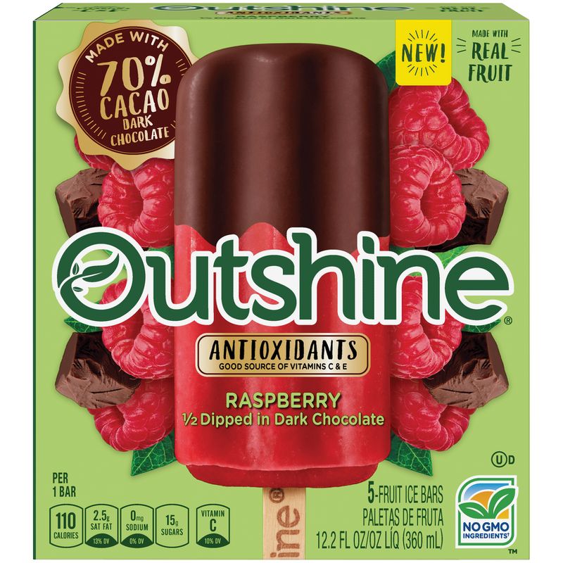Outshine Half-Dipped in Chocolate Raspberry Frozen Fruit Bar - 5ct