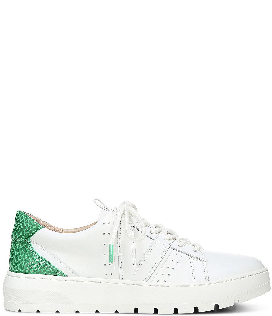 Vionic Simasa Leather Lizard Print Accent Lace-Up Platform Sneakers