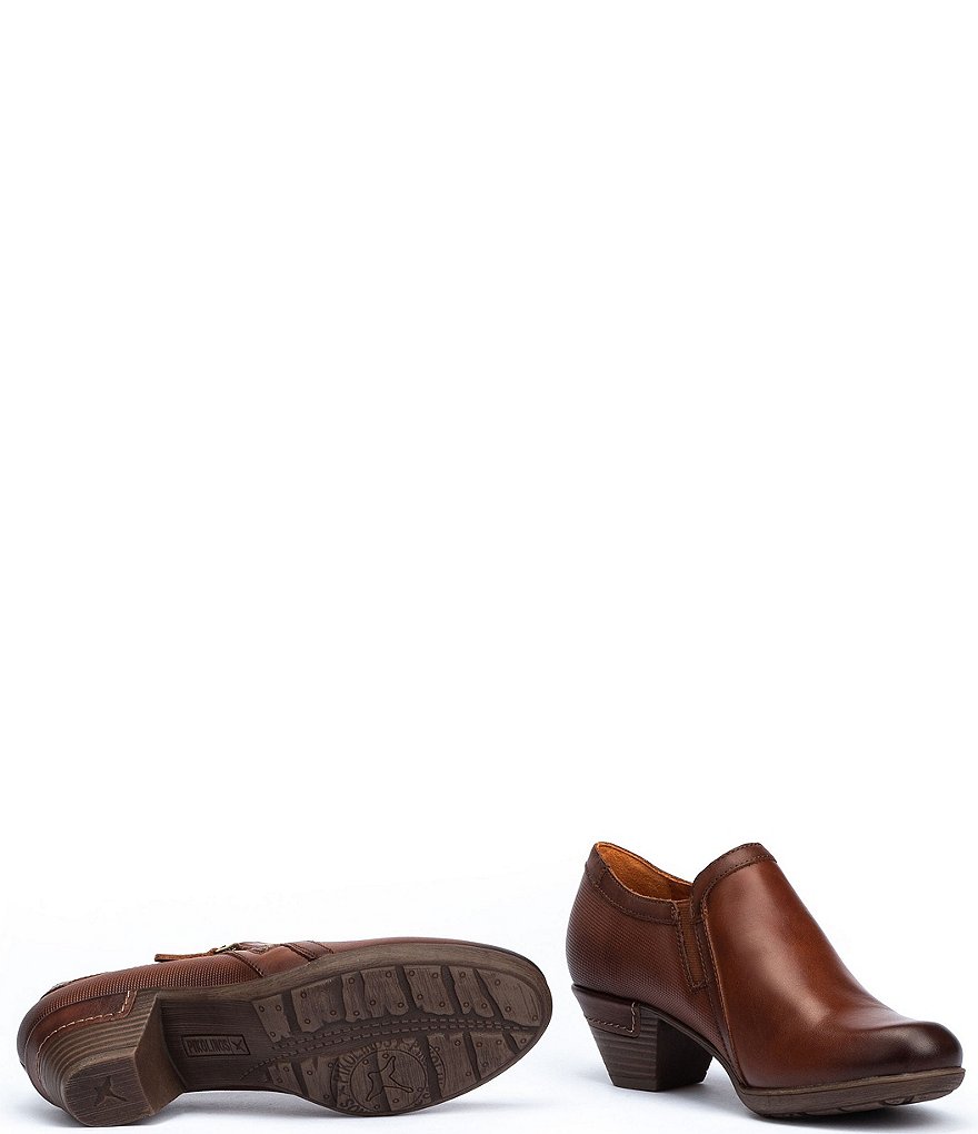 Pikolinos Rotterdam 902 Leather Side Zip Block Heel Booties