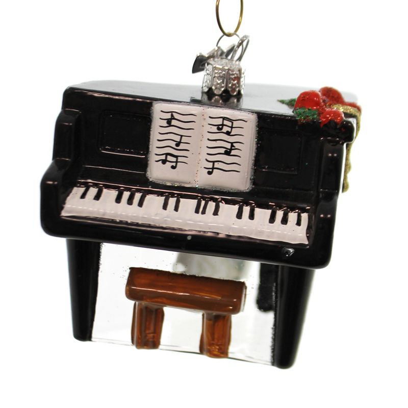 Noble Gems Black Piano Ornament Glass Christmas Keys Music  -  Tree Ornaments