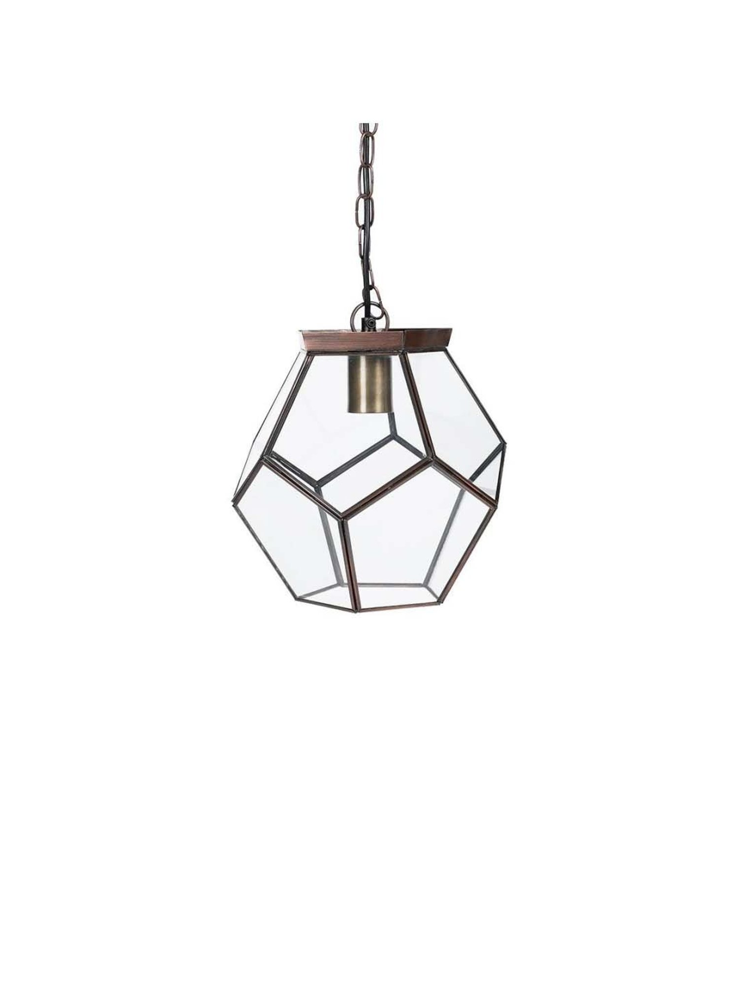 Home4U 'Dritan' Beige & Transparent Mild Steel Hanging Lamp - Set of 1
