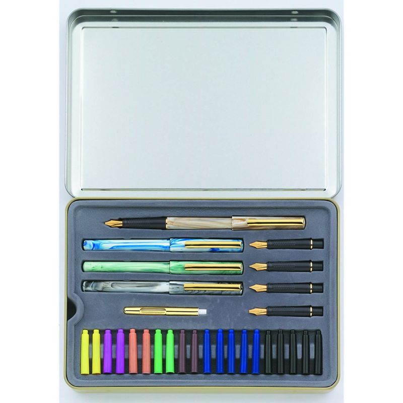 STAEDTLER calligraphy pen set, Complete 33 piece tin, ideal for all skill levels, 899 SM5,Assorted