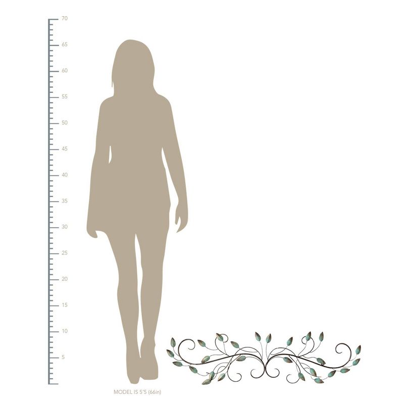 40" x 10" Scroll Leaf Wall Décor Patina - Stratton Home Décor