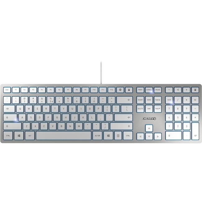 CHERRY KC 6000 Slim SX Keyswitch Euro Symbol Keyboard Silver/White