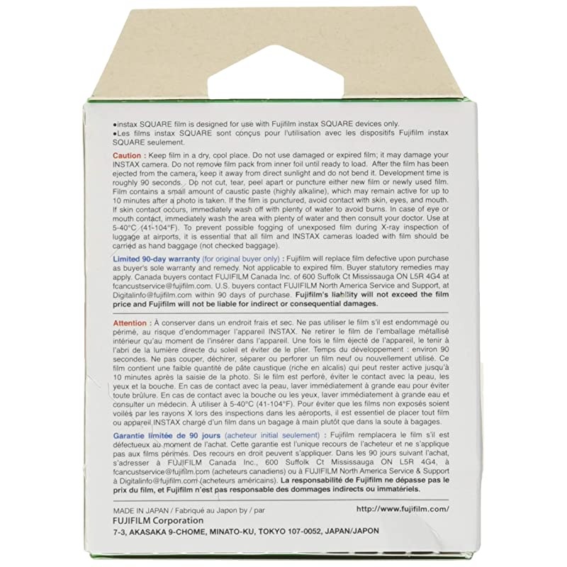 Instax Square Film 10 Exposures