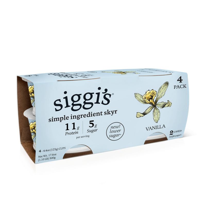 Siggi's 2% Vanilla Icelandic Style Greek Yogurt - 4pk/4.4oz Cups