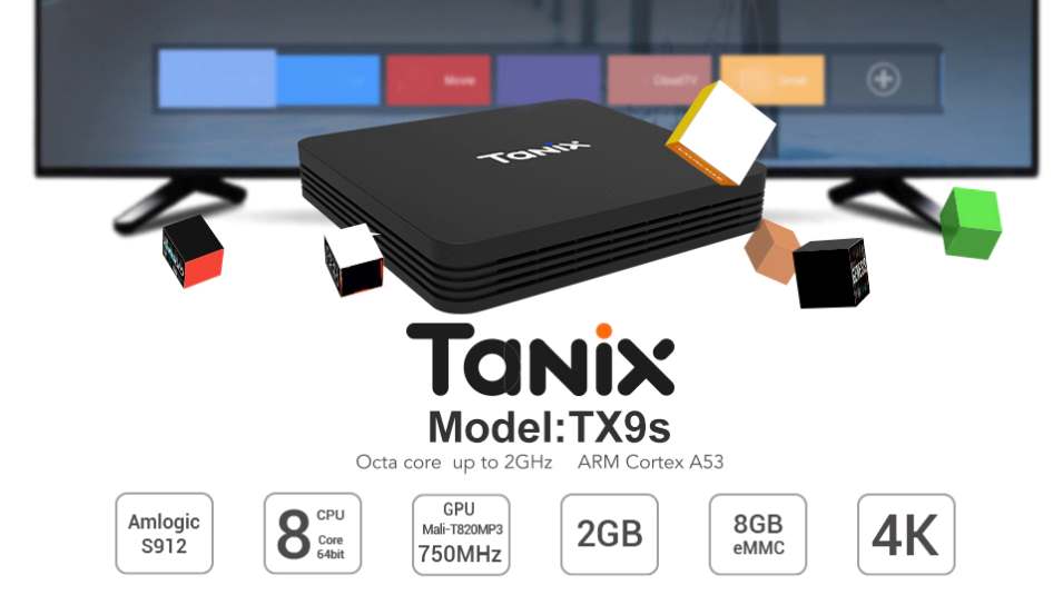 Android 7.1 TV Box Octa Core, Amlogic S912 Android TV OS WiFi 2.4GHz, 2G/8G Kodi 18 CyberFlix WatchLive