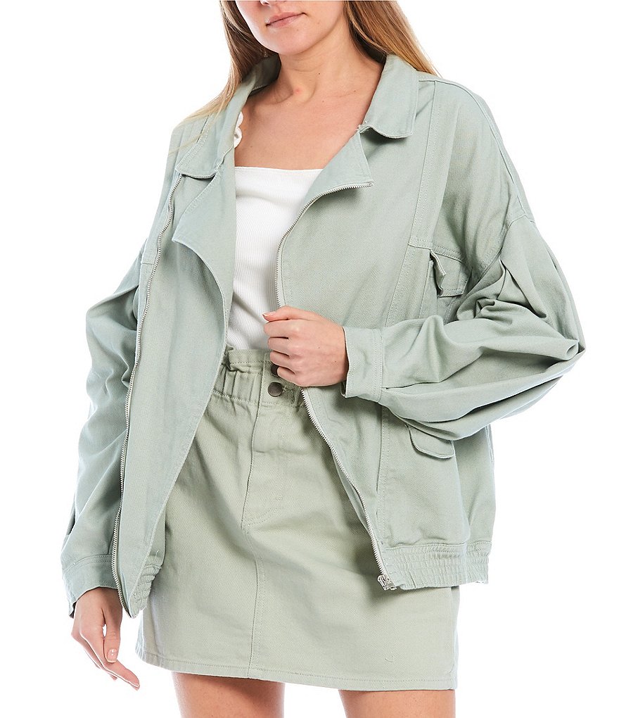 Sundown by Splendid Coordinating Joey Acid Wash Zip Front Hoodie