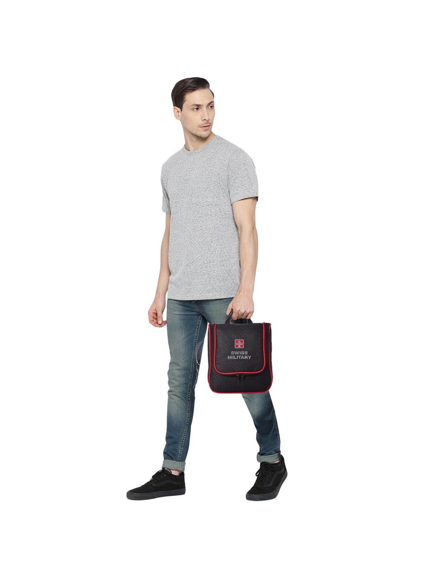 Swiss Military Black Casual Polyester Shaving Kit