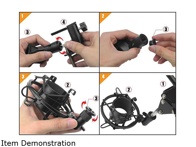 Condenser Microphone Bundle, BM-800 Mic Kit with Adjustable Mic Suspension Scissor Arm, Metal Shock Mount and Double-Layer Pop Filter for Studio Recording & Broadcasting (Black)
