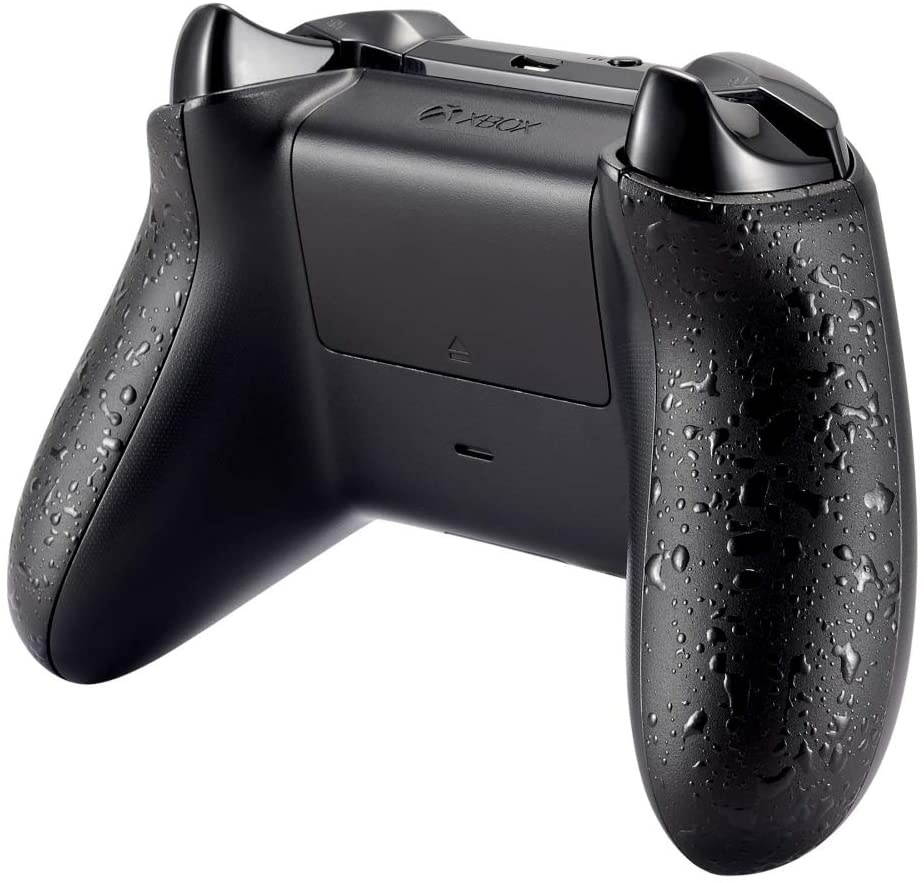 eXtremeRate Replacement Non-Slip Side Rails Handles, Game Improvement Back Panels for Xbox One S, Xbox One X Controller - Textured Black