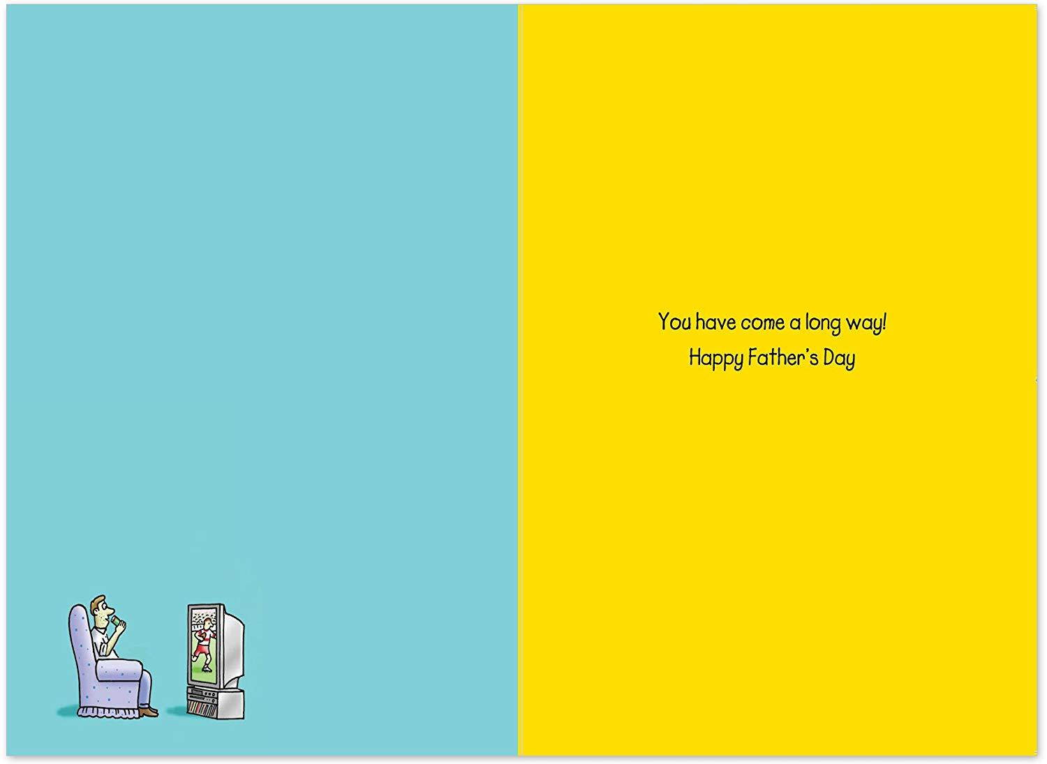 Funny 8.5'' x 11'' Father's Day Card with Envelope - 'Evolution of Dad' - You Have Come a Long Way - Appreciation Gift to Dad & Fathers from Daughter, Son, Siblings (Extra Large) #J0352