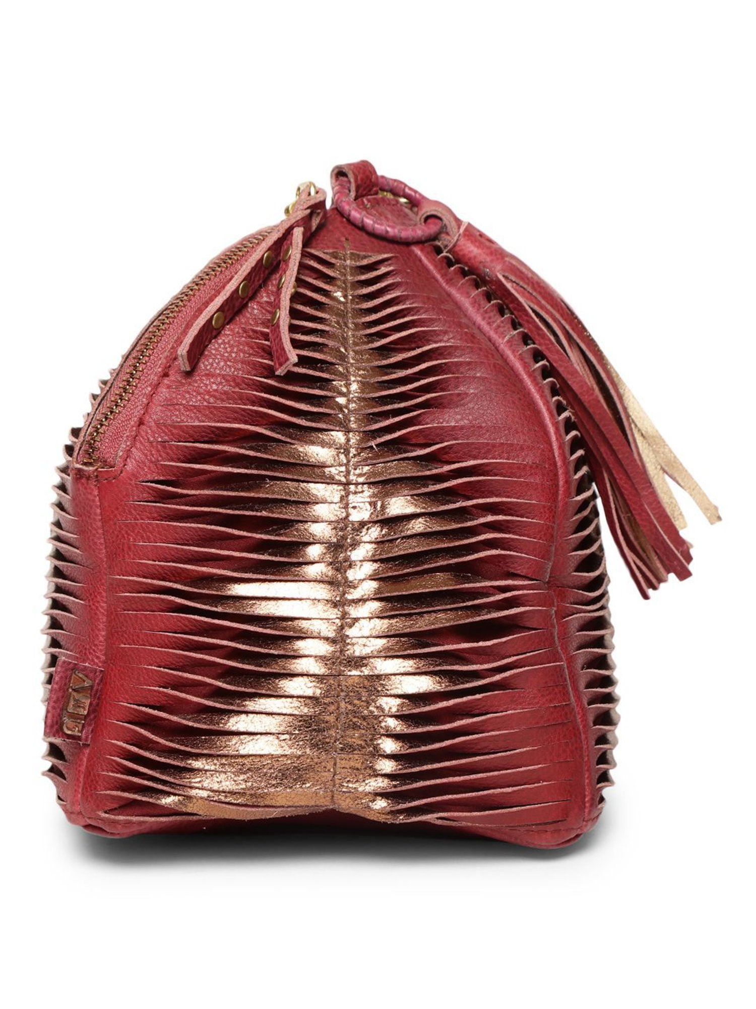 Art N Vintage Premade Red Leather Textured Small Potli