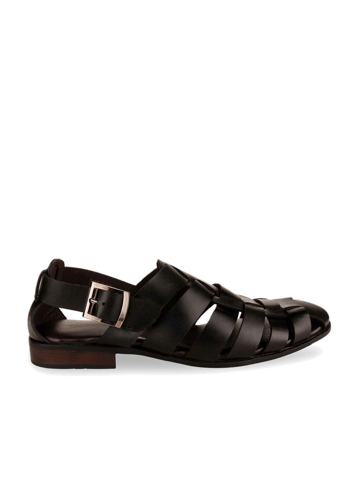 Imperio by Regal Men's Black Fisherman Sandals