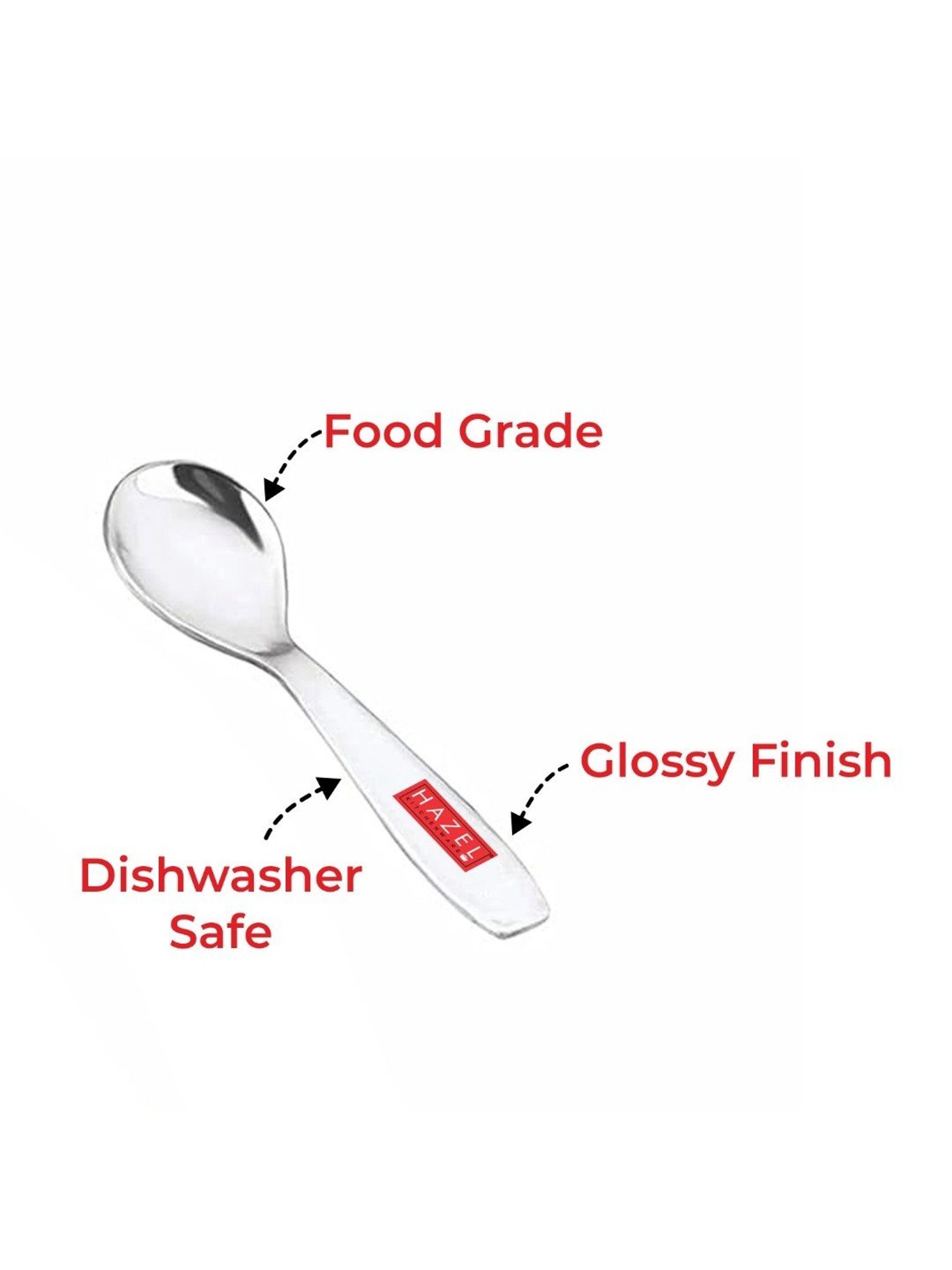 HAZEL Silver Stainless Steel Spice Box Mini Spoons - Set of 12