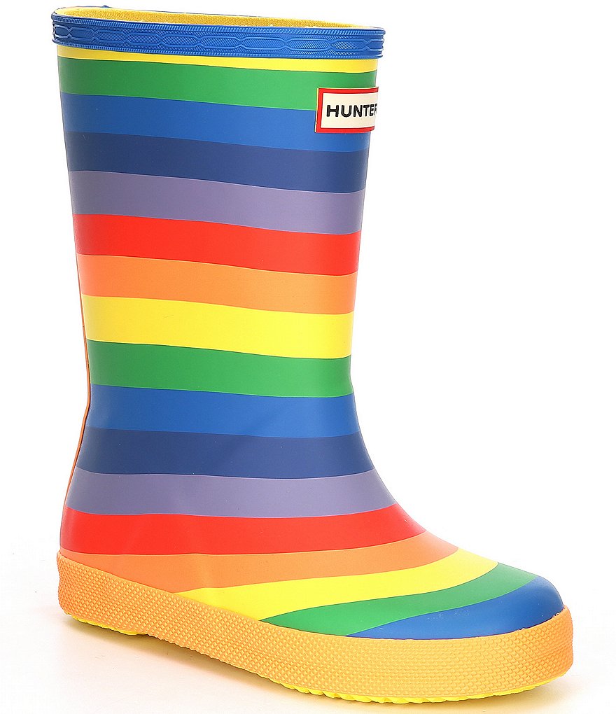 Hunter Girls' Class Rainbow Print Rain Boots (Infant)