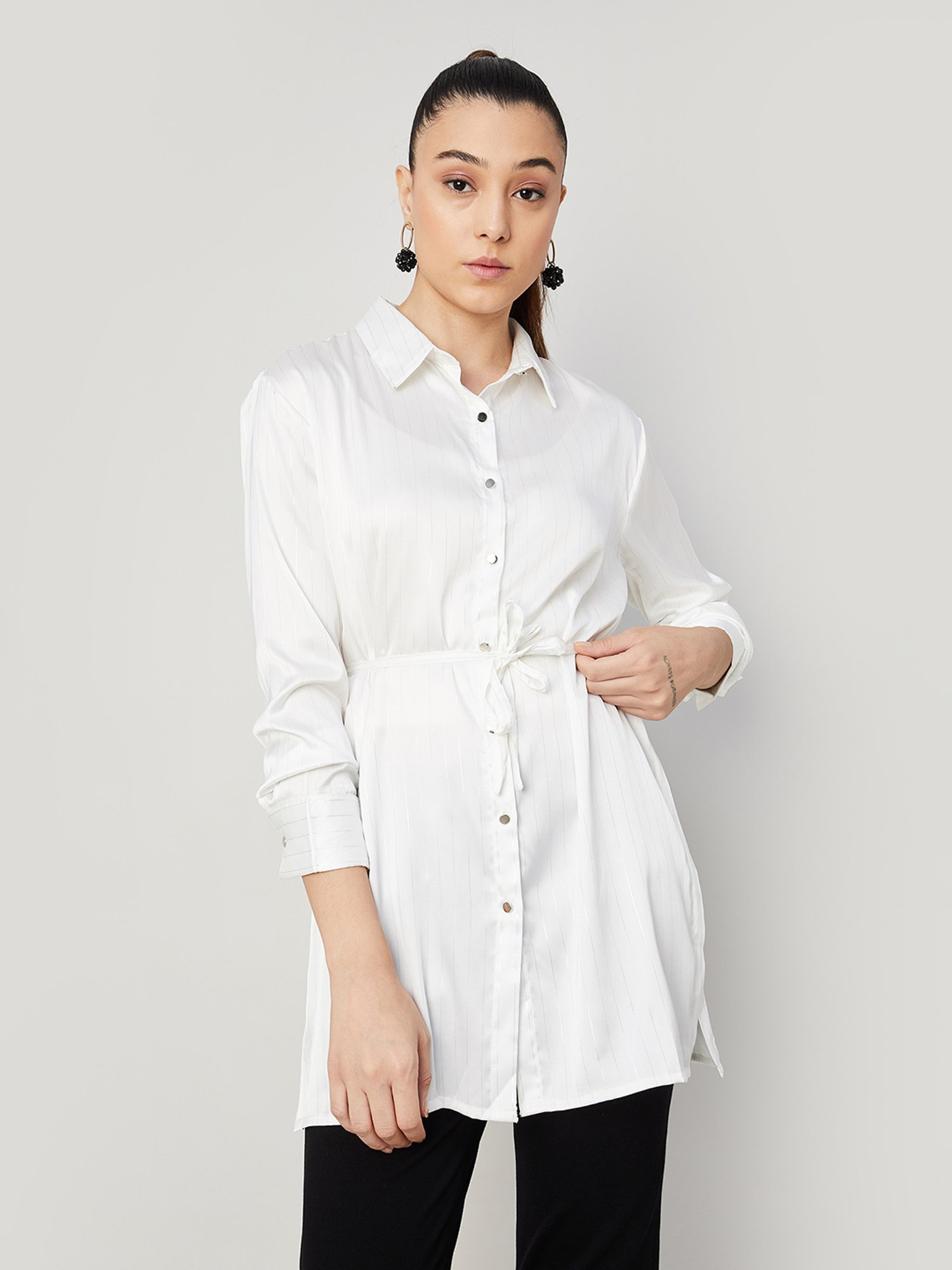 Code by Lifestyle White Regular Fit Top