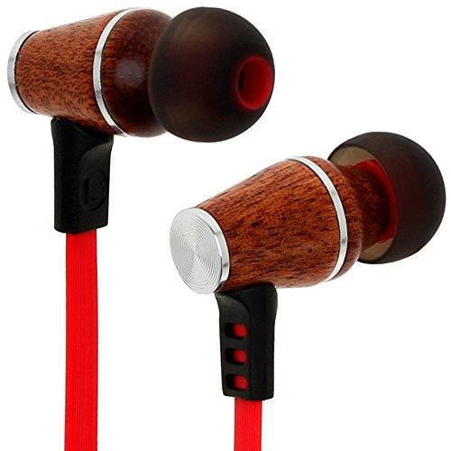 Bluetooth Earphones | Symphonized XTC Bluetooth Headphones | Stereo Wood Earbuds | Secure Fit for Sport | Gym Wireless Earbuds with Built-in Mic - Black