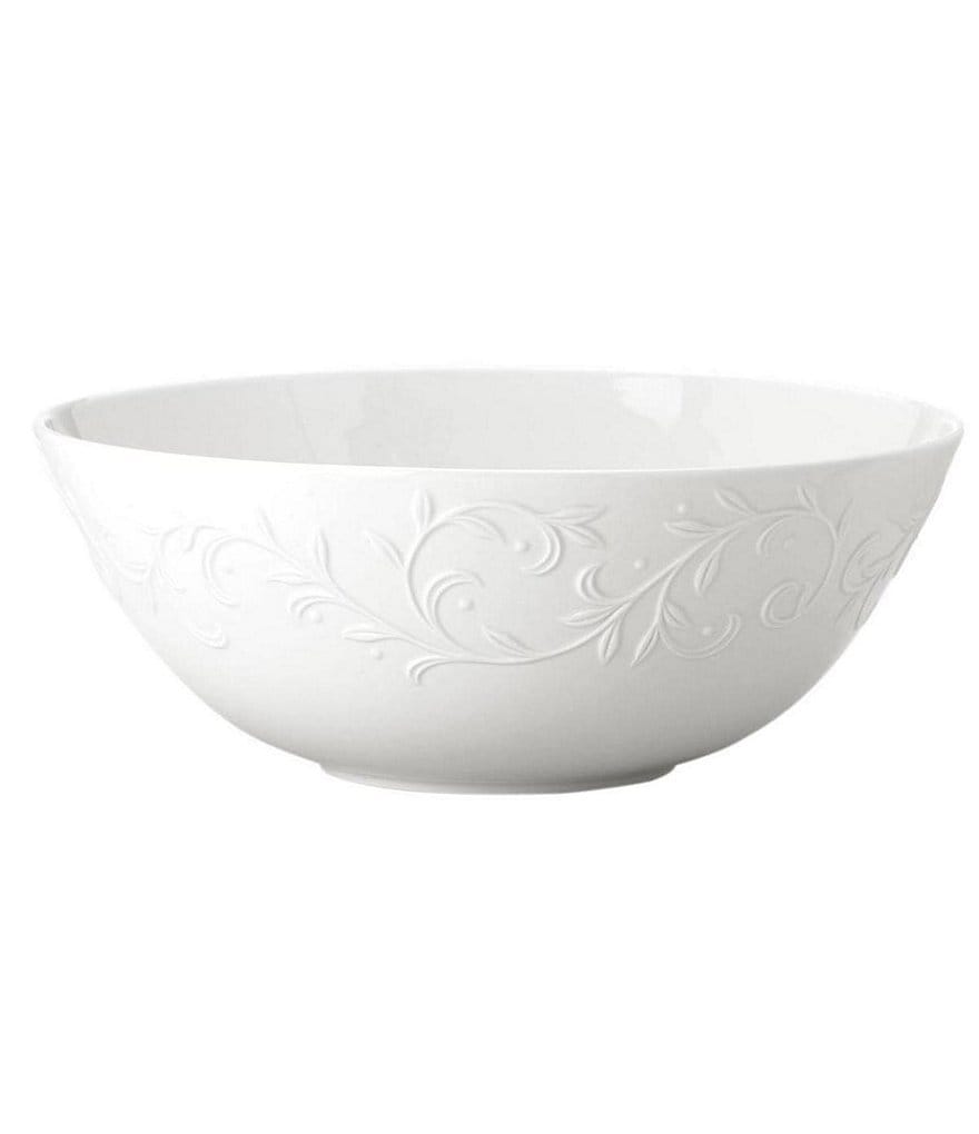 Lenox Opal Innocence Carved Scroll Porcelain Serving Bowl