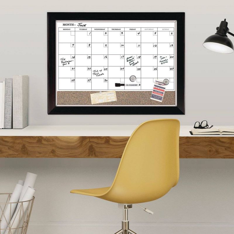 U Brands 40"x30" Linen Bulletin Board White Decor Frame