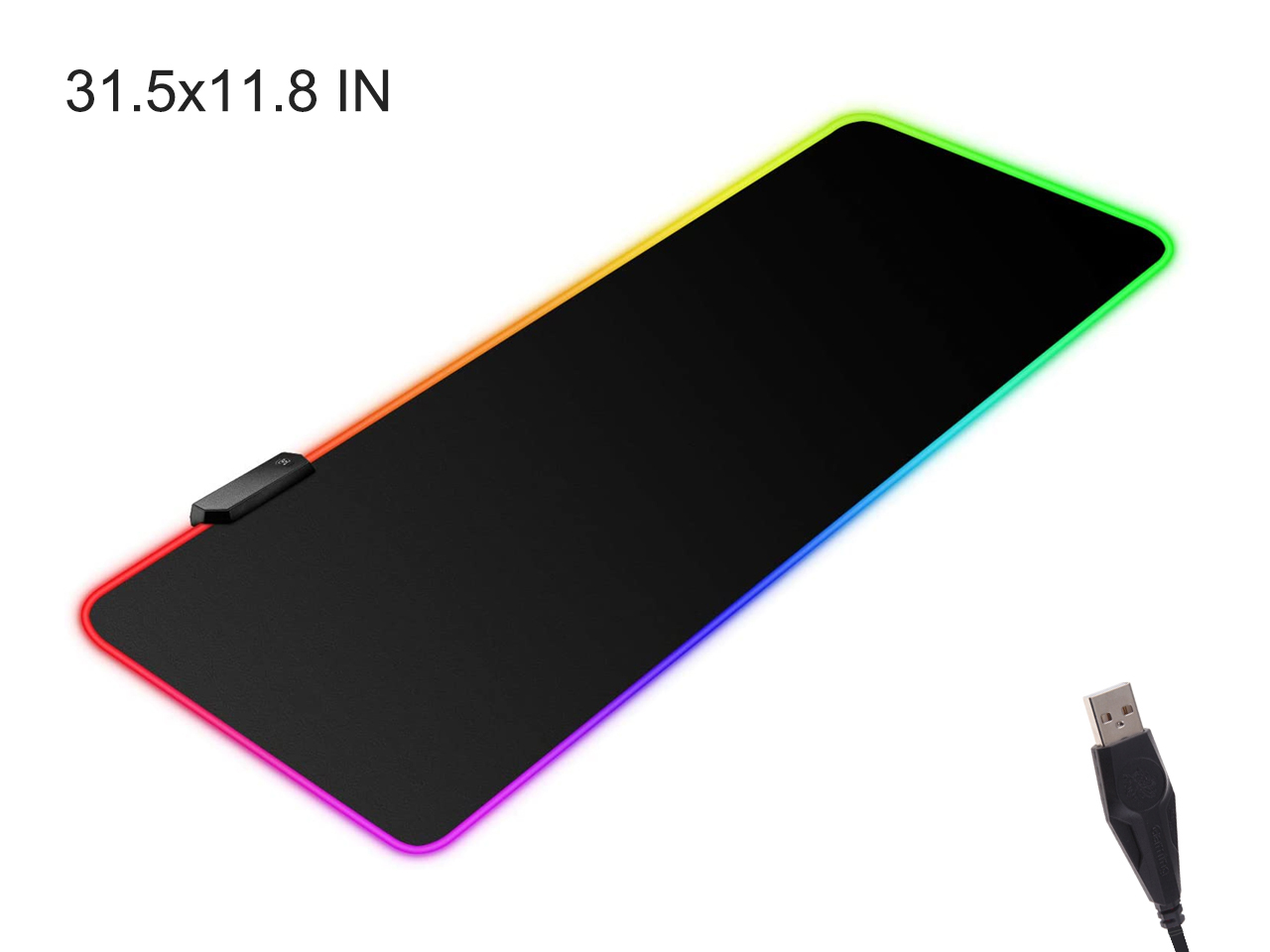 Large RGB Gaming Mouse Pad - 14 Light Modes Extended Computer Keyboard Mat with Durable Stitched Edges, High-Performance Mouse Pad Optimized for Gamer 31.5X 11.8in