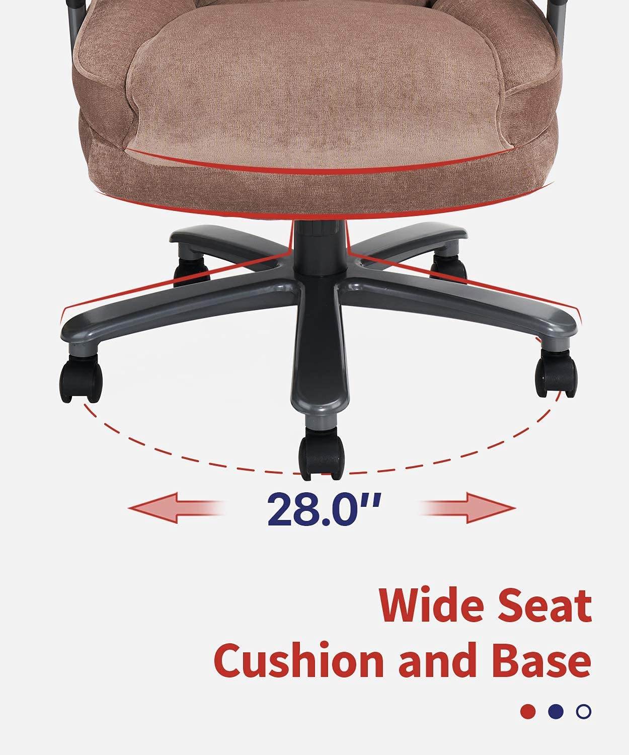 COLAMY Ergonomic Big and Tall Executive Office Chair with Upholstered Swivel 400lbs High Capacity Adjustable Height Thick Padding Headrest and Armrest for Home Office Black