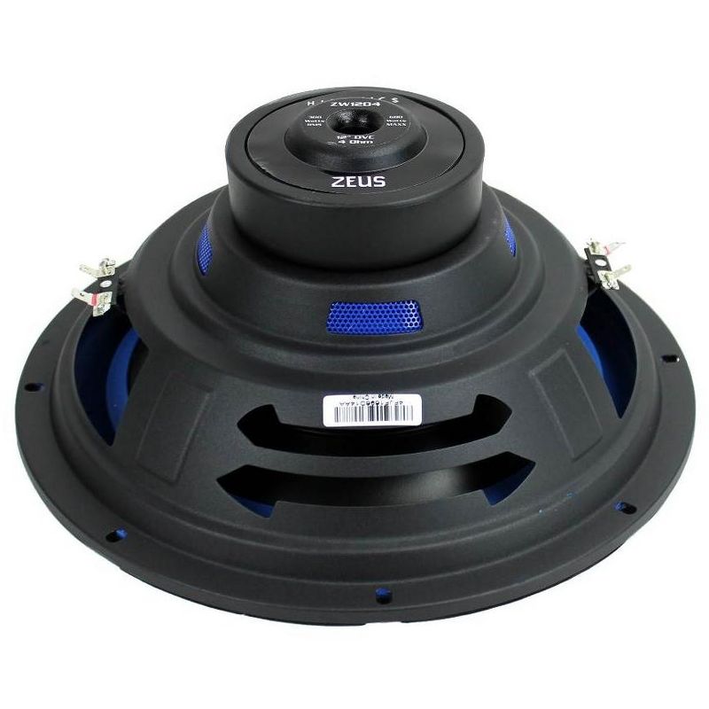 2) Hifonics ZW12D4 Zeus 12" 1200W Car Subwoofers + Mono Amplifier+Amp Kit+Box