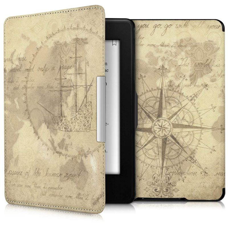 Case Compatible with Amazon Kindle Paperwhite - PU e-Reader Cover - Travel Vintage