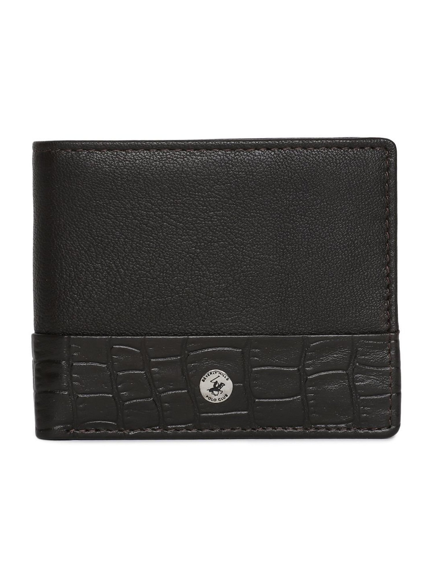 Beverly Hills Polo Club Brown Animal Effect Bi-Fold Wallet for Men