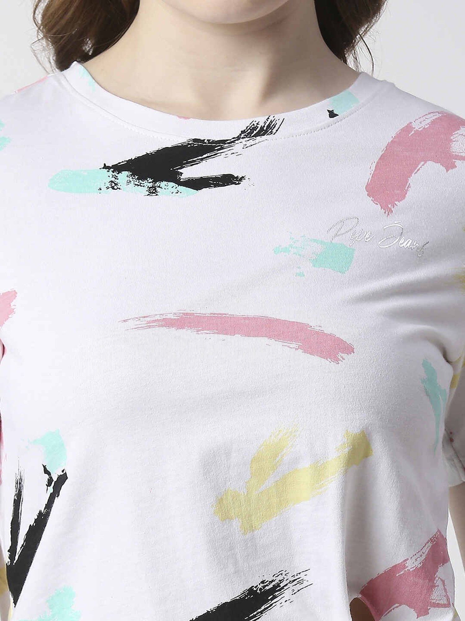 Pepe Jeans White Cotton Printed T-Shirt