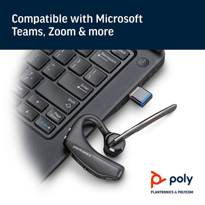 Plantronics Voyager 5200 UC Headset - Single Ear / Mono Bluetooth Wireless Headset - Compatible with Microsoft Teams, Zoom & more - Plantronics a Poly Company