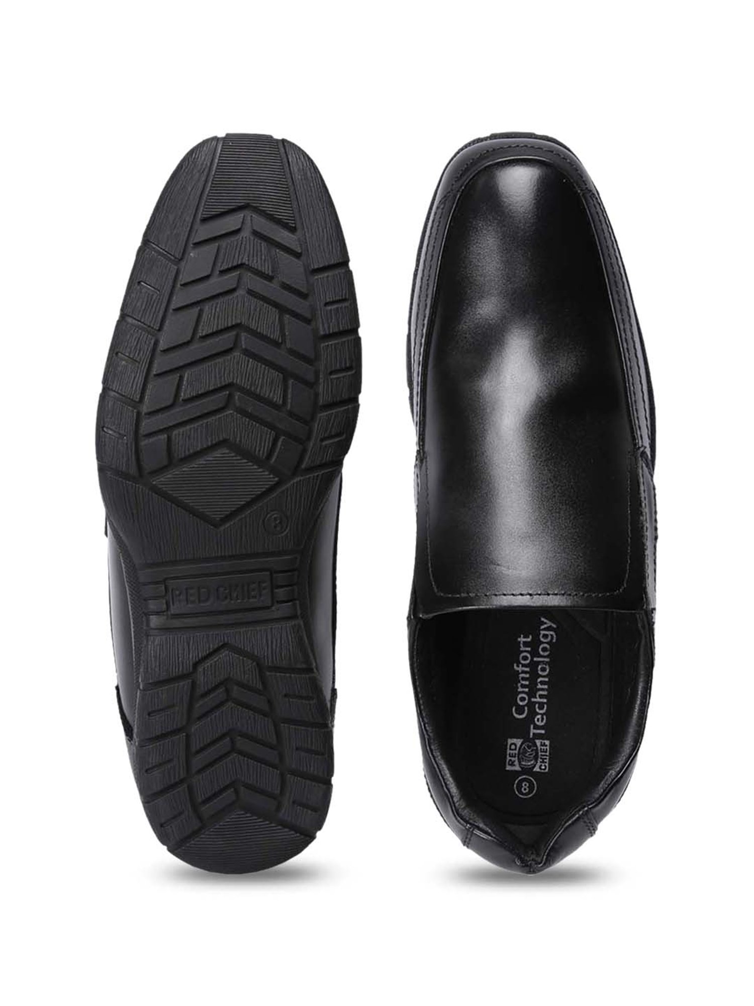 Red Chief Men's Black Formal Slip-Ons