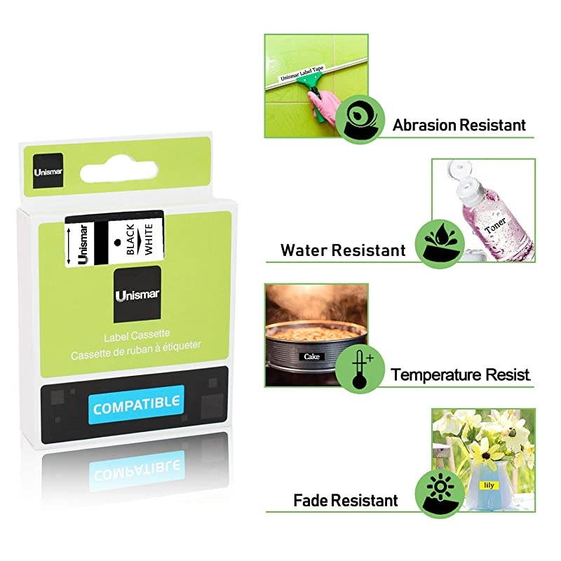 with Dymo Standard 45021 Label Tape 12 White on Black Tape Cartridges Use for DYMO LabelManager 160 280 420P PnP 220P 360D 450D 210D 450DUO LabelPoint 100 150 200 12quot X 23 3Pack