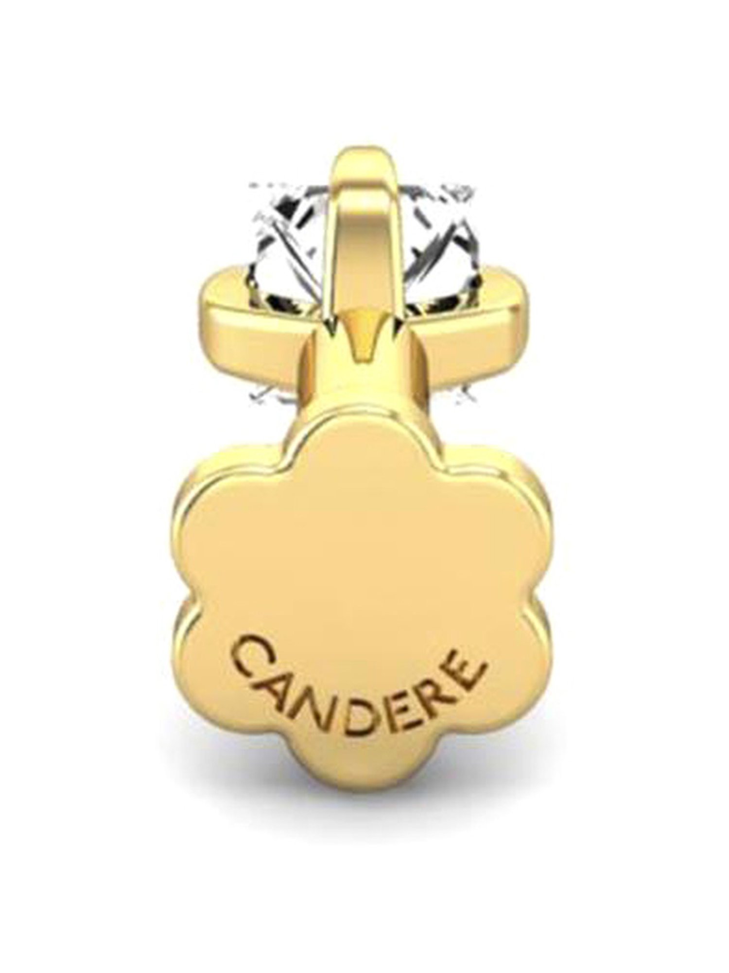 Candere by Kalyan Jewellers 18k Yellow Gold & Diamond Lucent Nosepin for Women