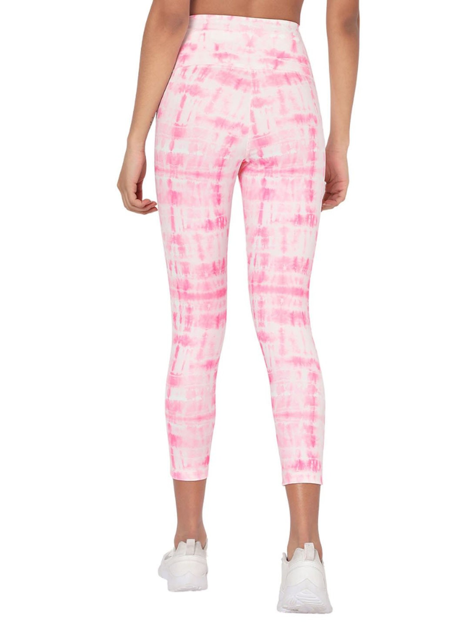 SILVERTRAQ White & Pink Tie - Dye Leggings