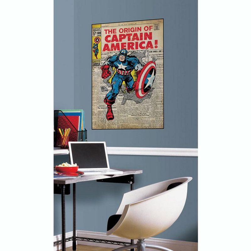 Captain America Comic Book Cover Wall Accent Sticker - Marvel..