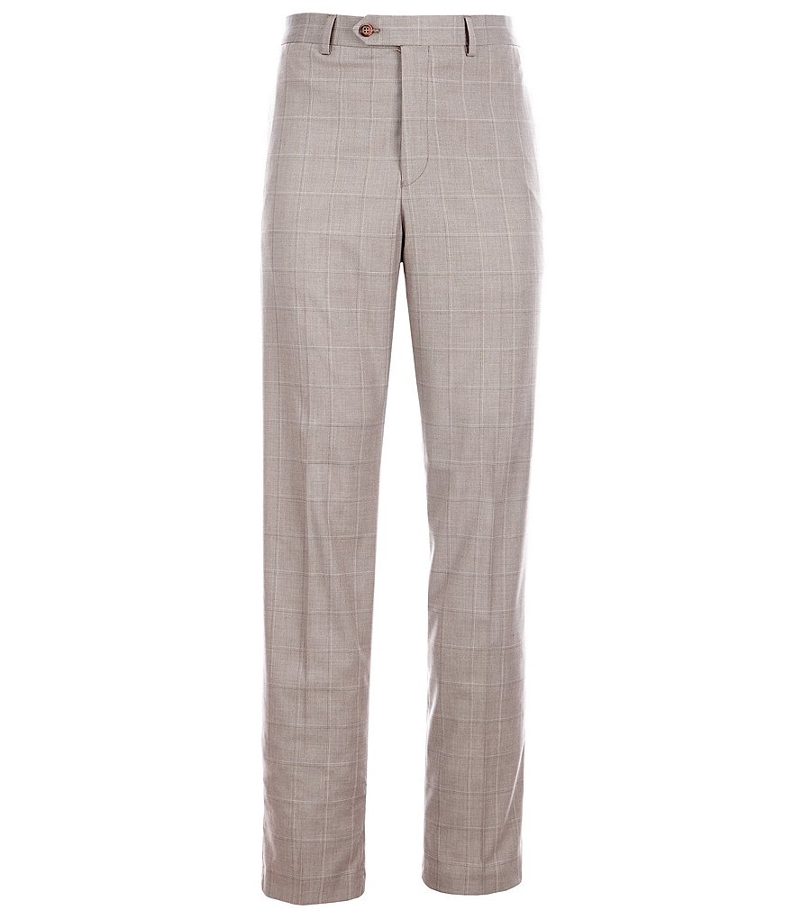Ralph Ralph Lauren Slim Fit Flat Front Sharkskin Dress Pants