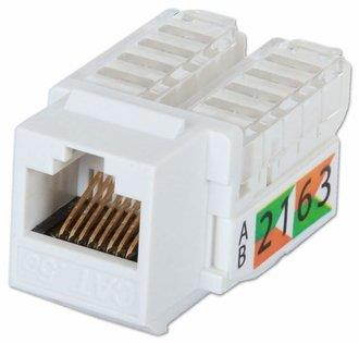 Cat5/Cat5e Tool Less Keystone Jack, Toolless, 8P8C, RJ45, White